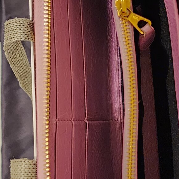 Excellent Balenciaga Zip around Wallet Pinkish Lavender Leather Continental - Picture 9 of 14
